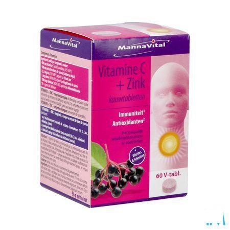 Mannavital Vitamine C + Zink Kauwtabl 60