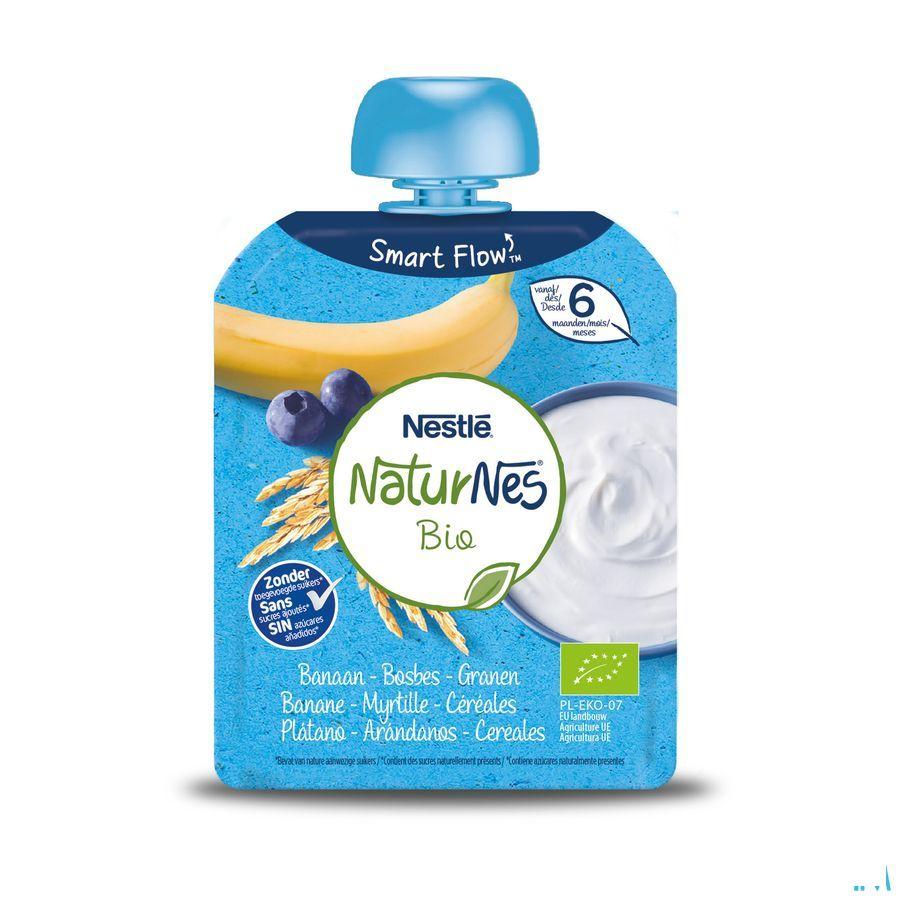Naturnes Bio Yaourt Banane Myrtille Cereales 90 gr  -  Nestle