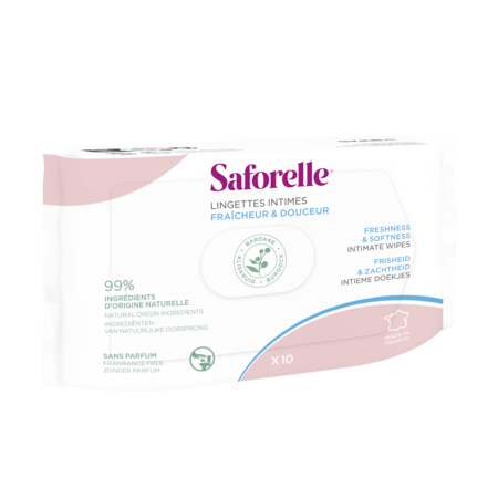 Saforelle Lingettes Flushable Pocket 10