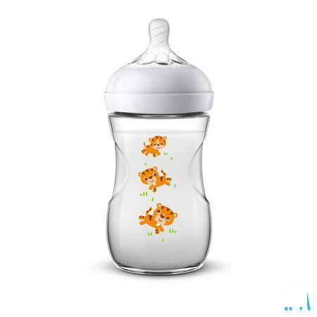Philips Avent Natural 2.0 Zuigfles 260 ml Tijger Scf070/20  -  Bomedys