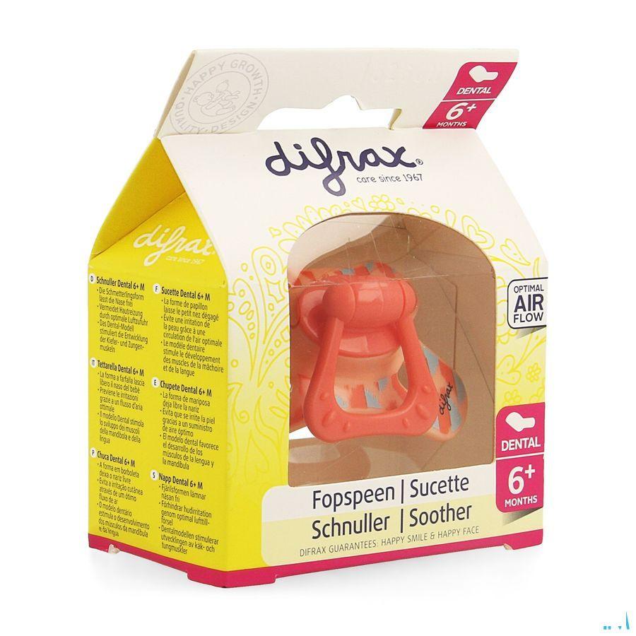 Difrax Fopspeen Sil Dental + ring + 6m 800  -  Difrax