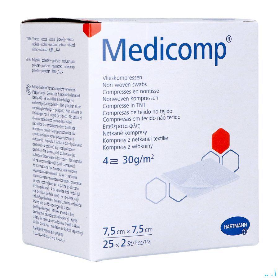 Medicomp Kompres Steriel 4L 7,5X7,5Cm 30G 25X2  -  Hartmann