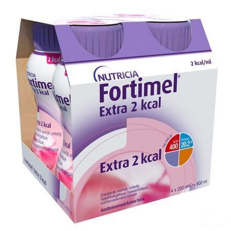 Fortimel Extra 2Kcal Aardbei 4X200 ml  -  Nutricia