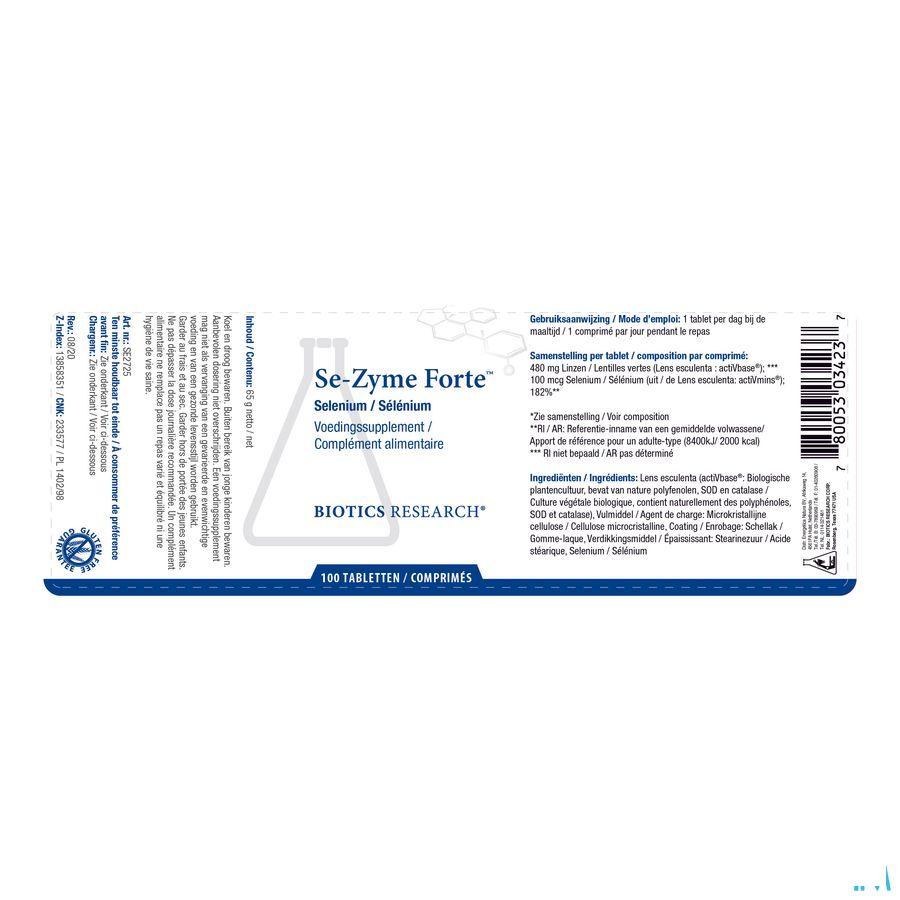 Biotics Se-Zyme Forte 100 comprimés  -  Energetica Natura