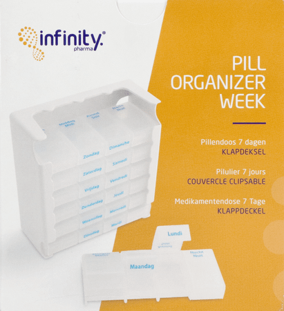 Pill Organizer Week Klapdeksel  -  Infinity Pharma
