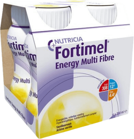 Fortimel Energy Multi Fibre Vanille 4x200 ml  -  Nutricia