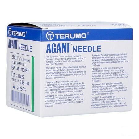 Terumo Naald Agani 21G 1 1/2 Rb Groen 100  -  Terumo Europe