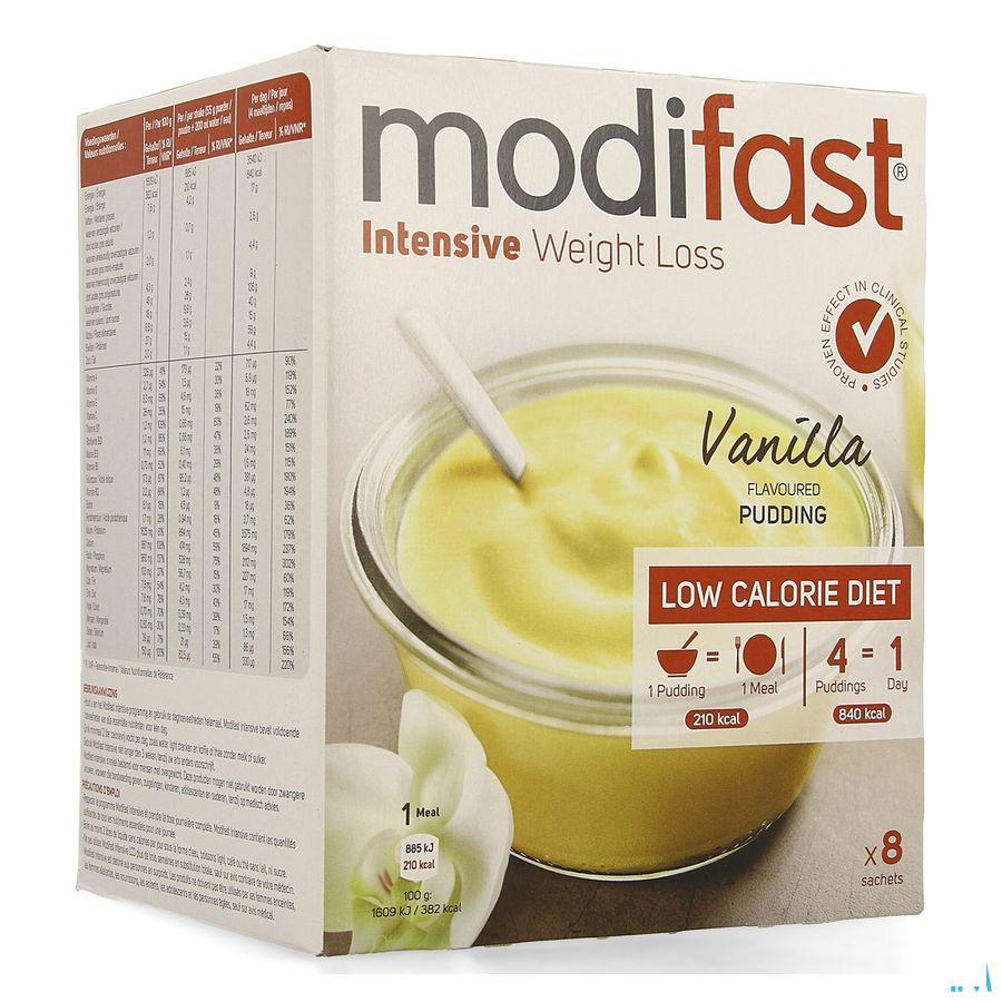 Modifast Vanilla Flavoured Pudding 8x55 gr  -  Nutrition & Sante