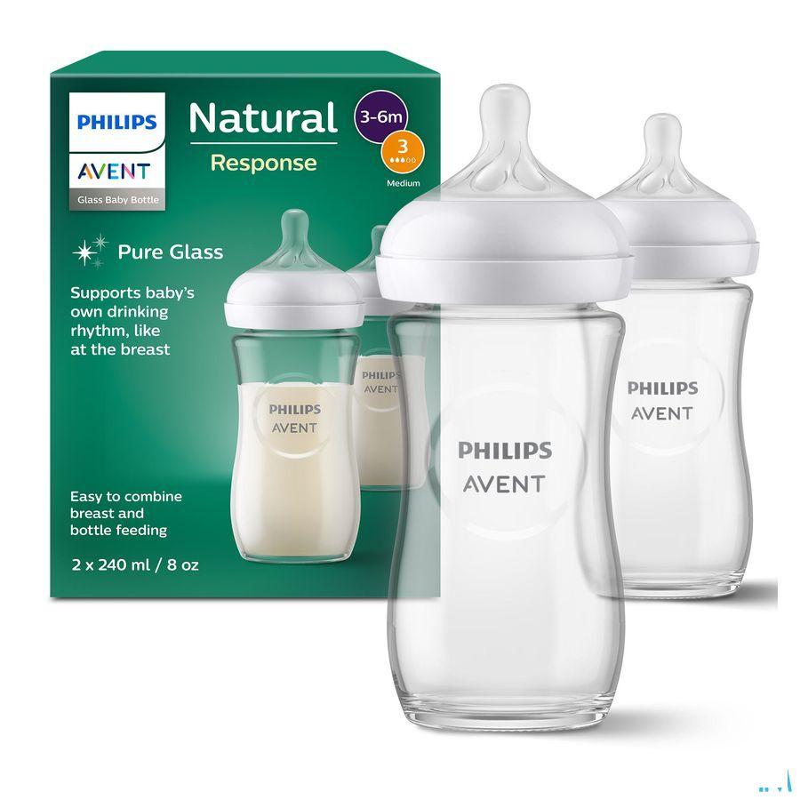 Philips Avent Natural 3.0 Zuigfles Glas Duo2 x 240 ml