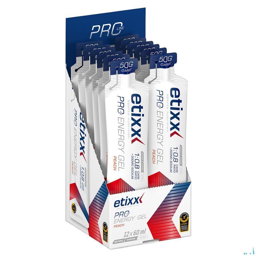Etixx Double Carb Energy Gel Proline Peach 12 x 60 ml