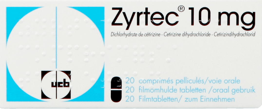 Zyrtec 10 mg Comprimes Pellicules 20 X 10 mg
