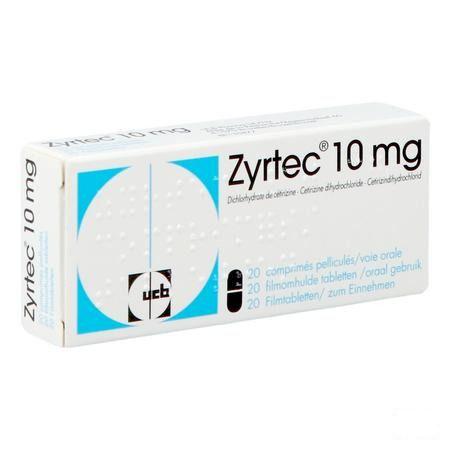 Zyrtec 10 mg Comprimes Pellicules 20 X 10 mg