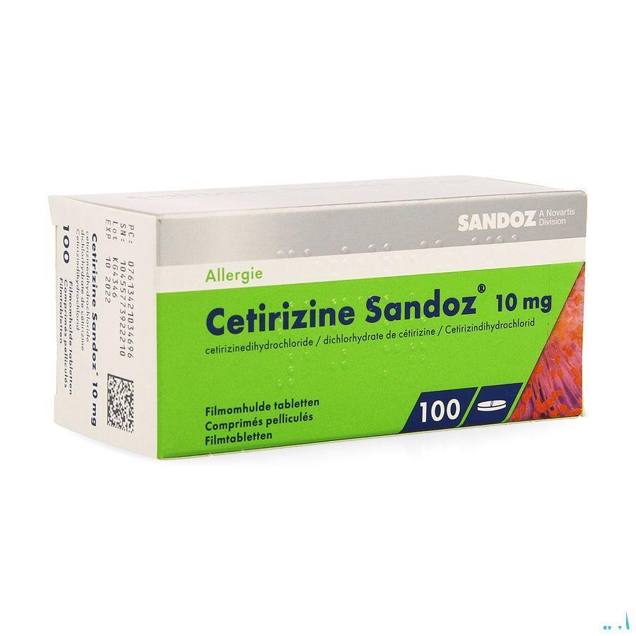 Cetirizine Sandoz Comprimes 100 X 10 mg 