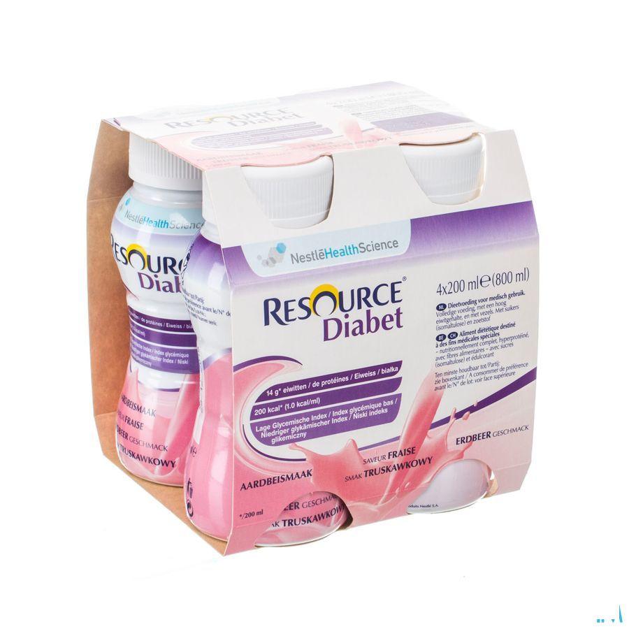 Resource Diabet Strawberry 4x200 ml 12173635  -  Nestle