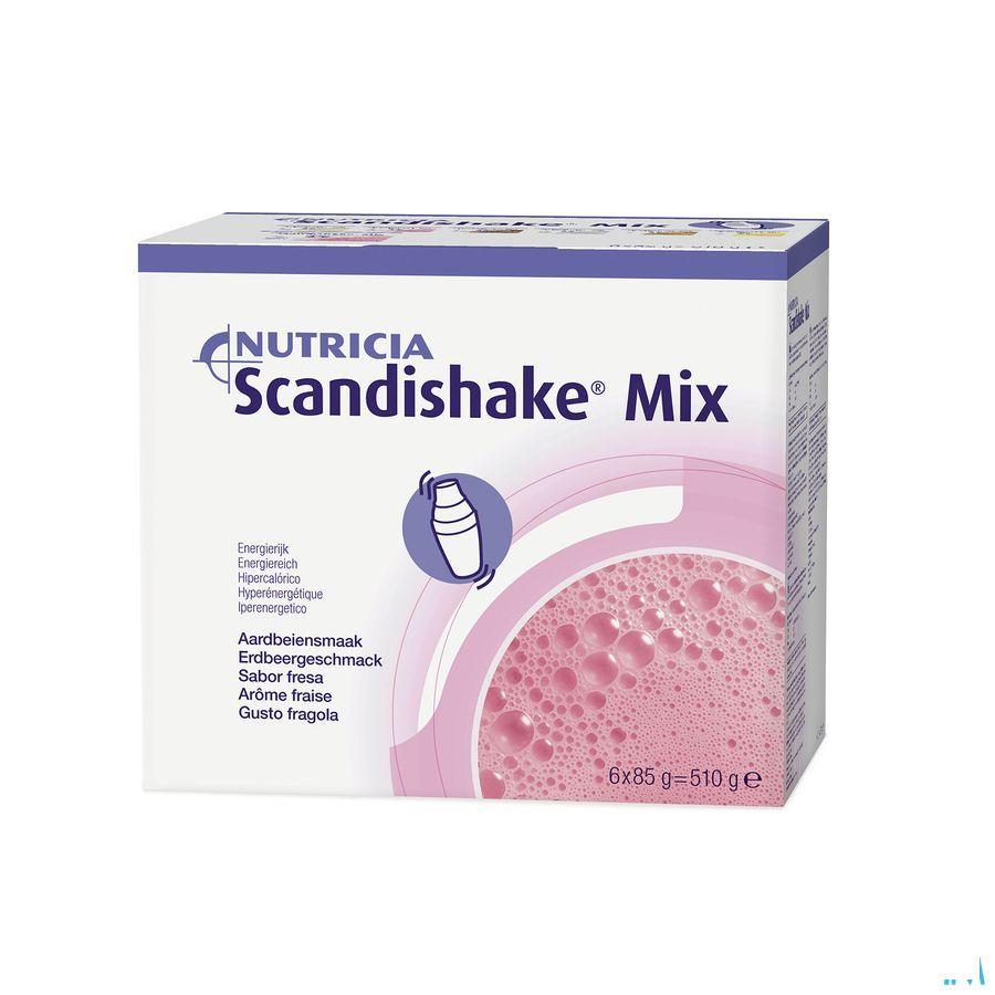 Scandishake Mix Aardbei Zakje 6x85 gr  -  Nutricia