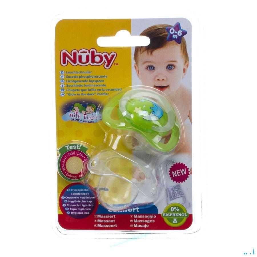 Nuby C Fopspeen Polyprop. Ortho Lichtgevend 0-6m  -  New Valmar