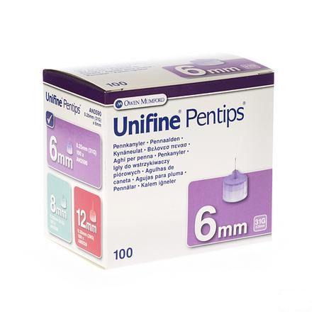 Unifine Pentips Pennaald 31G 6Mm 100 An3590  -  Line-Gold