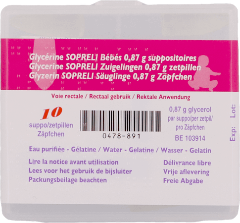 Glycerine Suppo Sopreli Zuigelingen 10  -  Infinity Pharma