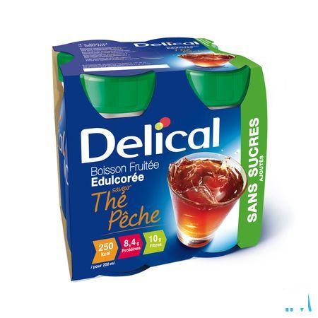 Delical Melkdrank zonder suiker Thee-perzik 4x200 ml  -  Bs Nutrition