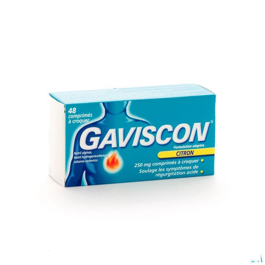 Gaviscon Aangepaste Form.Citroen 250 mg Kauwtabl 48