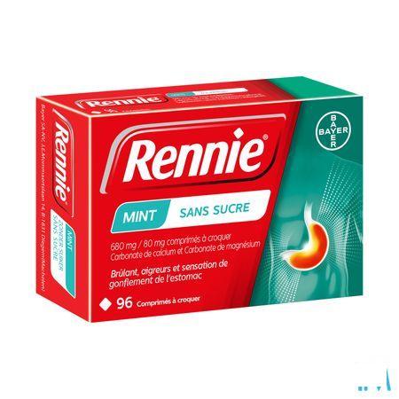 Rennie Mint Z/Suiker Kauwtabl 96