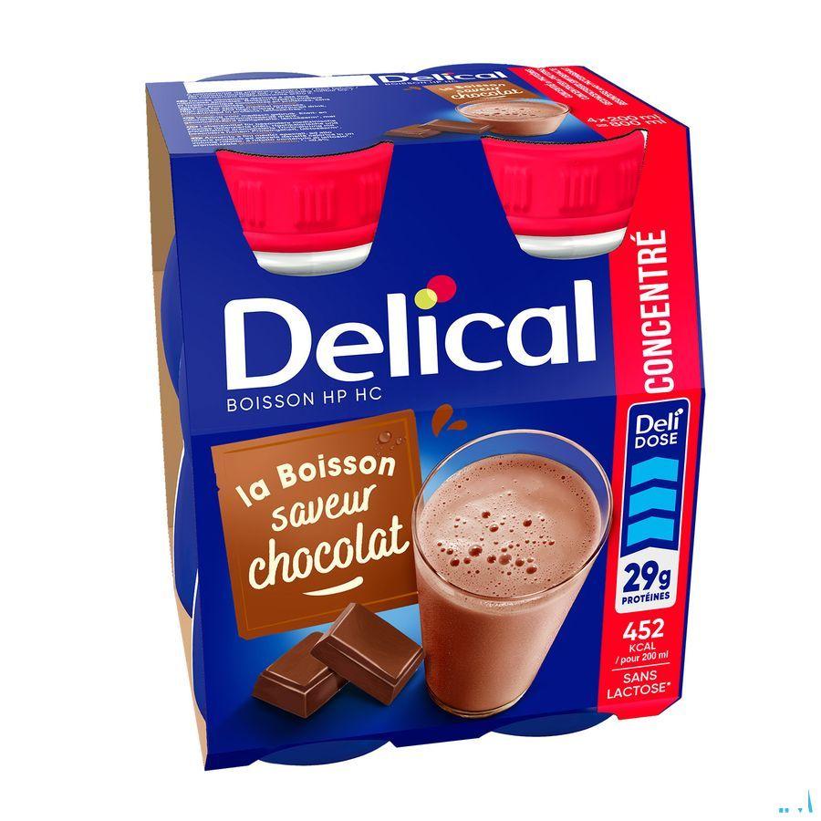Delical Geconcentr. Chocolade 4X200 ml  -  Bs Nutrition