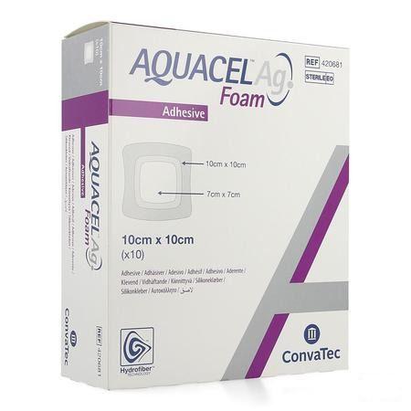 Aquacel Ag Foam Adhesif 10X10Cm 10