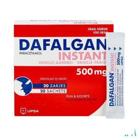 Dafalgan Instant Vanille Aardb Gr Zakjes 20x 500 mg