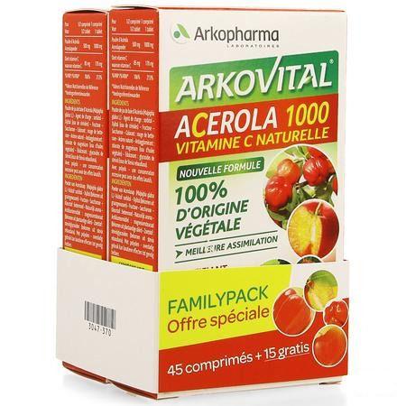 Arkovital Acerola 1000 Familypack Comprimes A Macher 60  -  Arkopharma