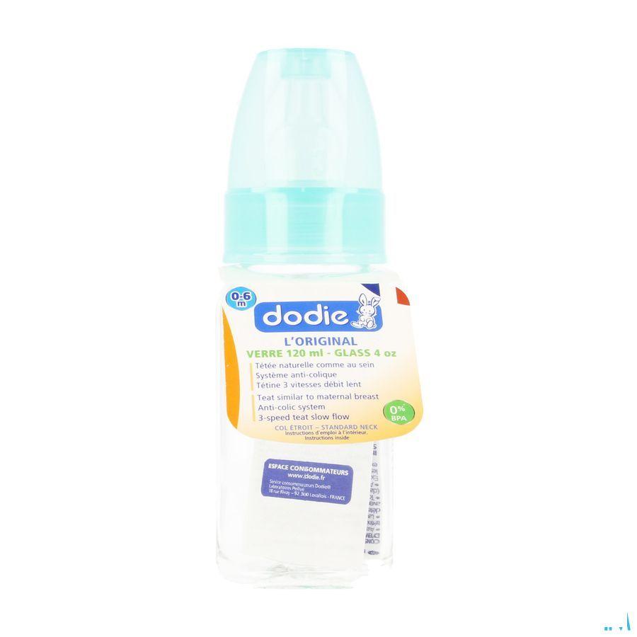 Dodie Zuigfles Glas Groen Anijs 1lftd 120 ml