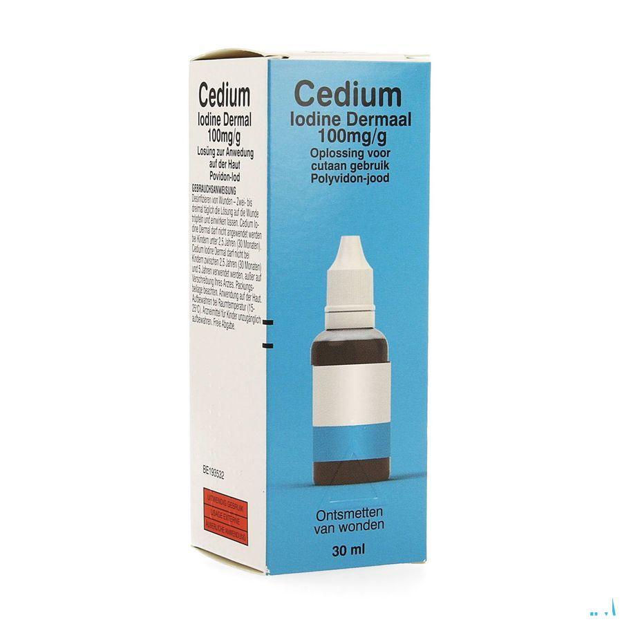 Cedium Iodine Dermaal 100Mg/ g Opl Cutaan Gebr.30 ml  -  Qualiphar