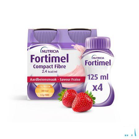 Fortimel Compact Fiber 2.4Kcal Aardbei 4 x 125 ml