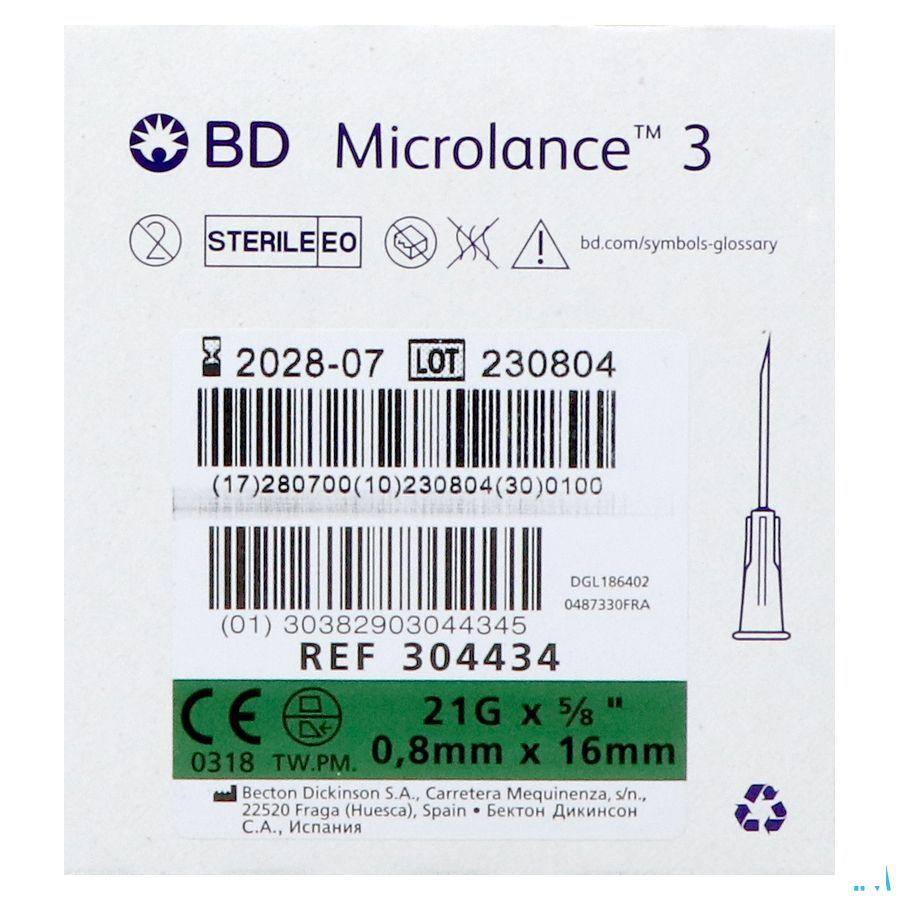 Bd Microlance 3 Naald 21G 5/8 Rb 0,8X16Mm Groen100