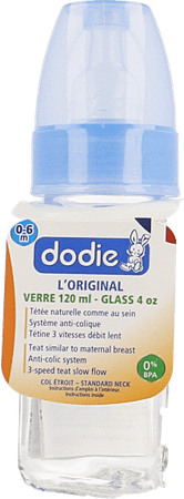 Dodie Biberon Verre Bleu Lagoon 1age 120 ml