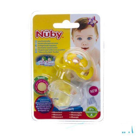 Nuby C Fopspeen Polyprop. Ortho Lichtgevend 6-18m  -  New Valmar