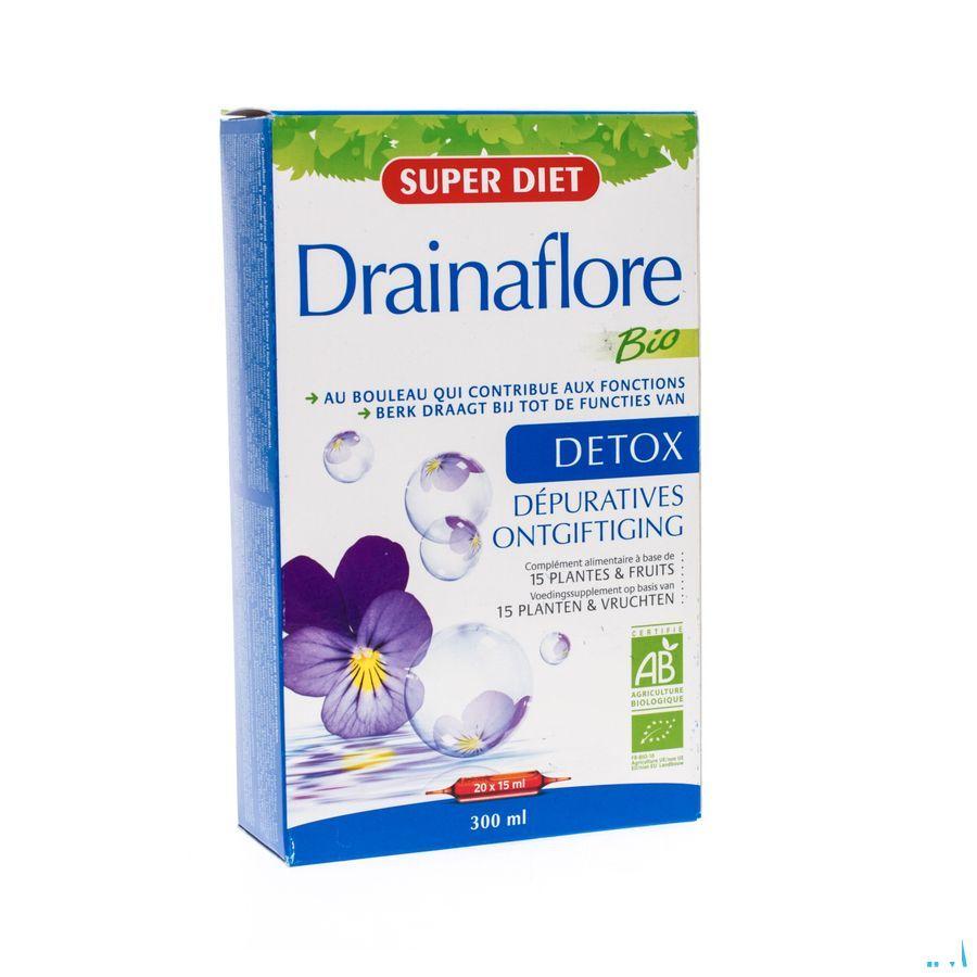 Super Diet Drainaflore Bio Ampoule 20x15 ml  -  Superdiet Laboratoires
