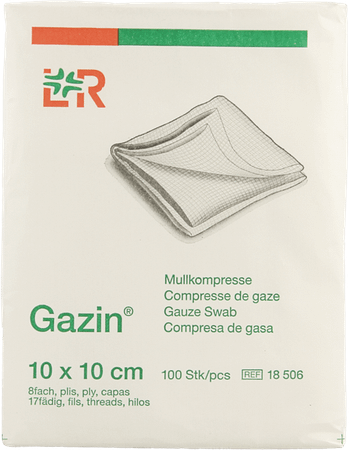 Gazin Kompres Niet steriel 8p 10,0x10,0cm 100 18506  -  Lohmann & Rauscher