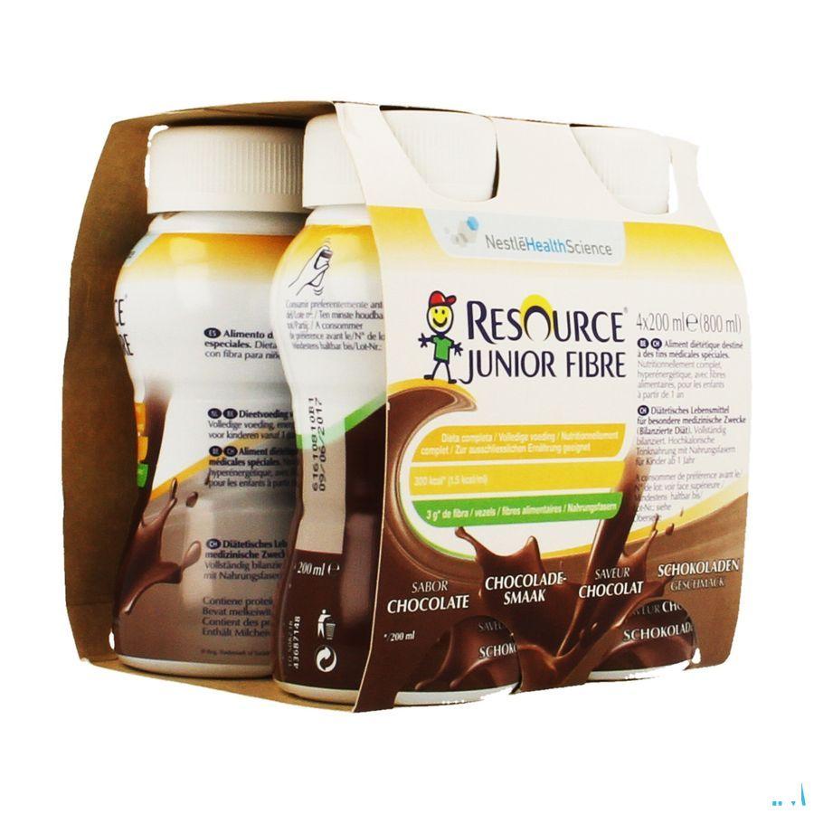 Resource Junior Fibre Chocolade 4x200 ml  -  Nestle