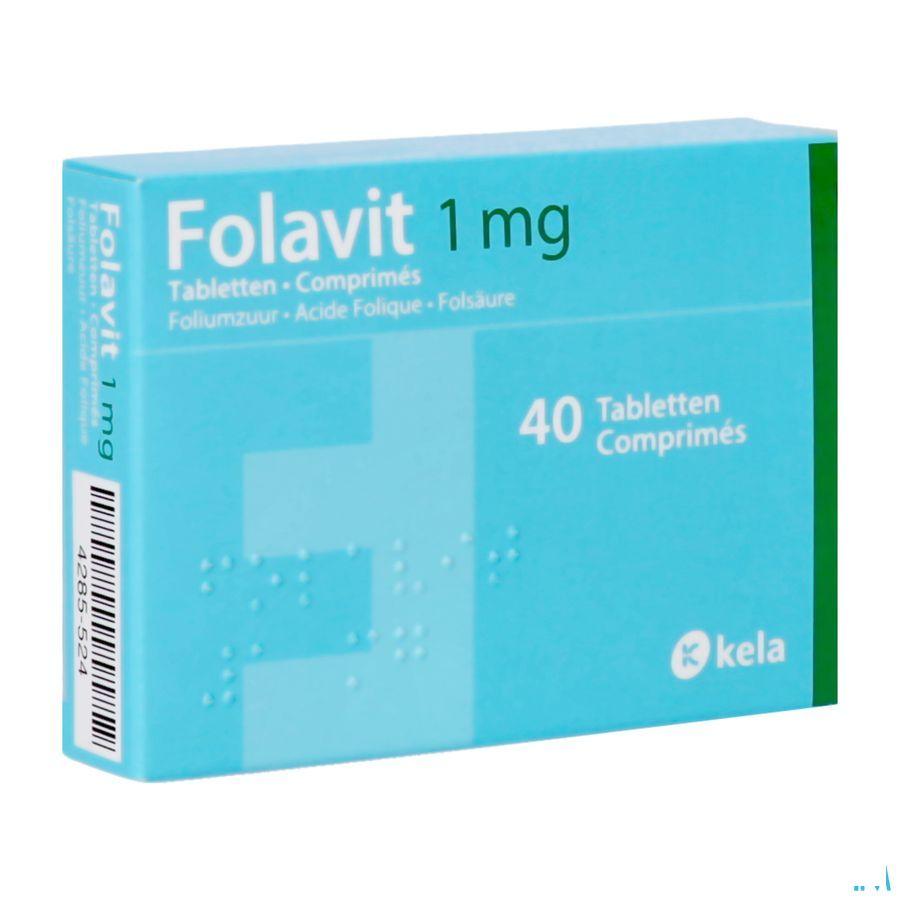 Folavit 1 mg Comp 40 X 1 mg  -  Kela Pharma