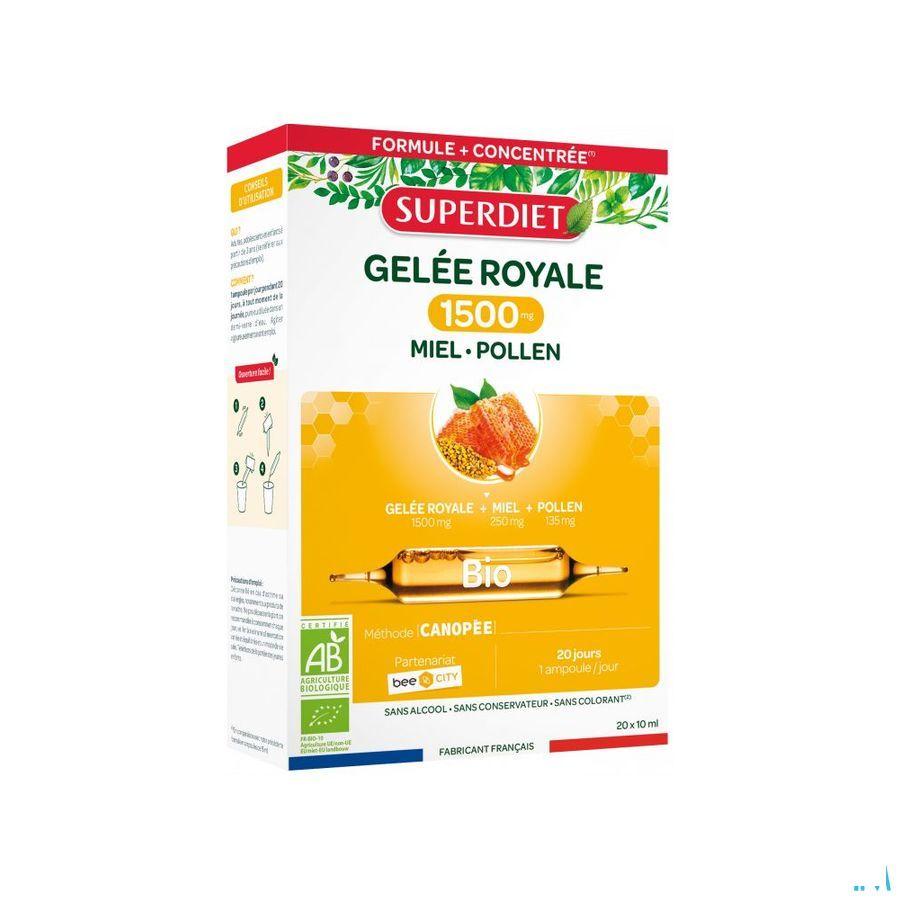 Super Diet Koninginnebrij Bio Ampullen 20x15 ml  -  Superdiet Laboratoires