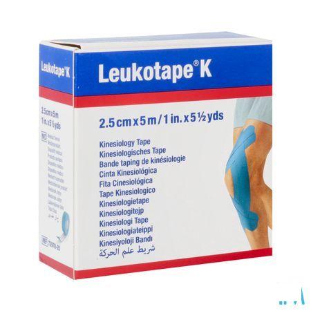Leukotape K Bande Adh Elast Bleu 2,5cm x 5M 1