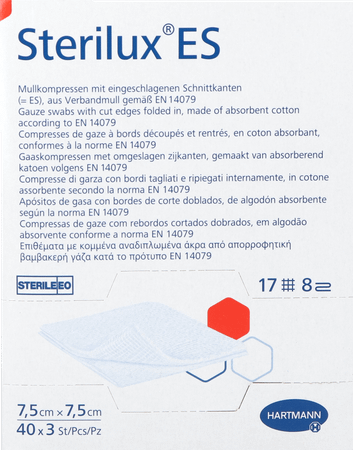 Sterilux Es Cp Ster 8Pl 7,5X 7,5cm 40 x 3 9154185