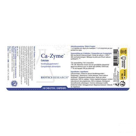 Biotics Ca-Zyme 200mg 100 comprimés  -  Energetica Natura