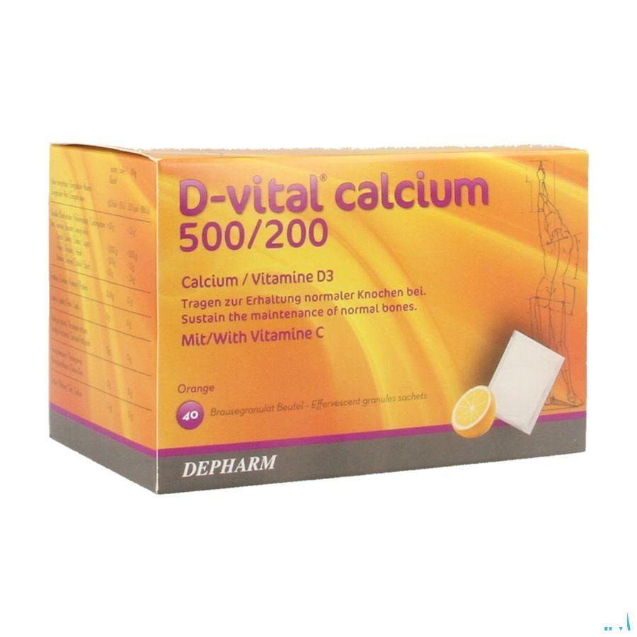 D Vital Calcium 500/200 Sinaas Zakjes 40  -  Depharm