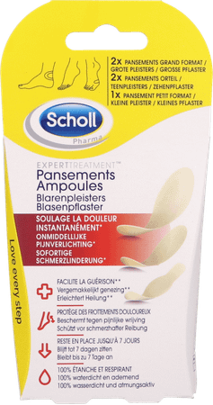 Scholl Blarenpleister 2Grote+2Teen+1Klein Z/Latex