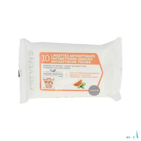 Preven's Doekjes Anti sept. Grapefruit Munt Pocket 10