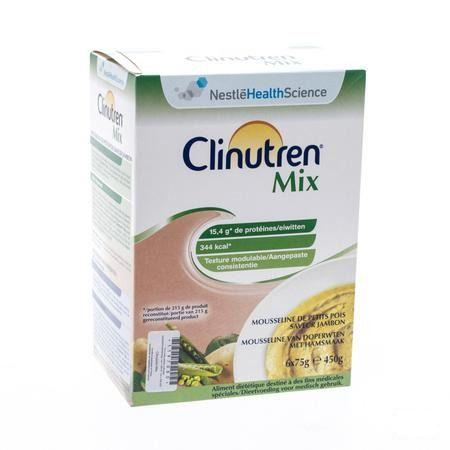 Clinutren Mix Jambon-Petit Pois  Sach 6X75G