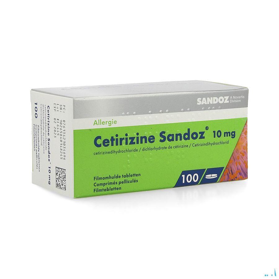 Cetirizine Sandoz Comprimes 100 X 10 mg 