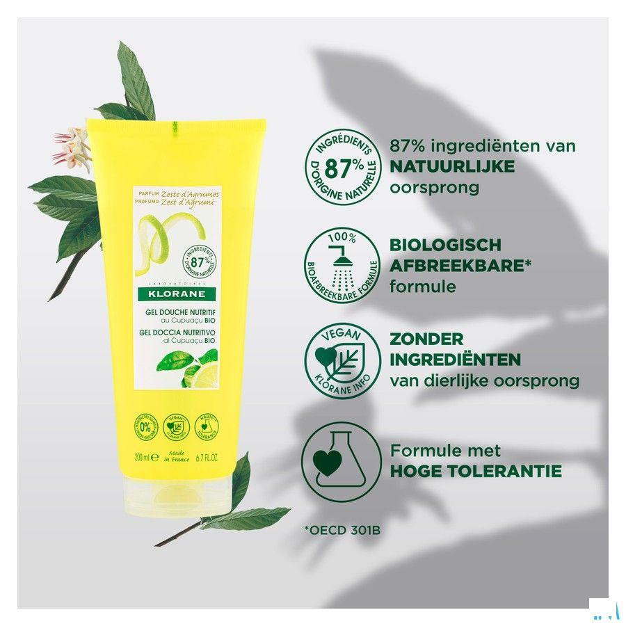 Klorane Corps Gel Douche Zeste Agrumes 200 ml