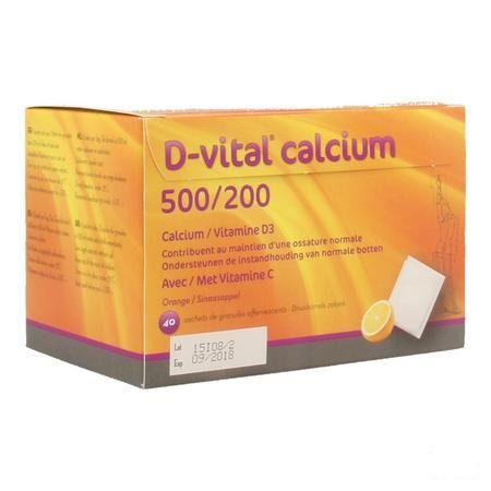 D Vital Calcium 500/200 Sinaas Zakjes 40  -  Depharm